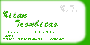 milan trombitas business card