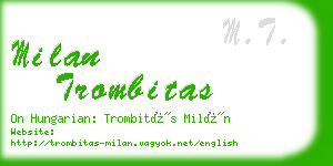 milan trombitas business card